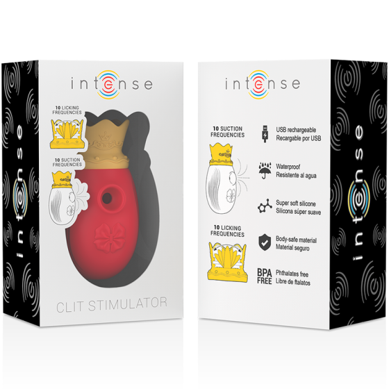 INTENSE - CLIT STIMULATOR 10 LICKING AND SUCTION FREQUENCIES - RED INTENSE COUPLES TOYS - 8