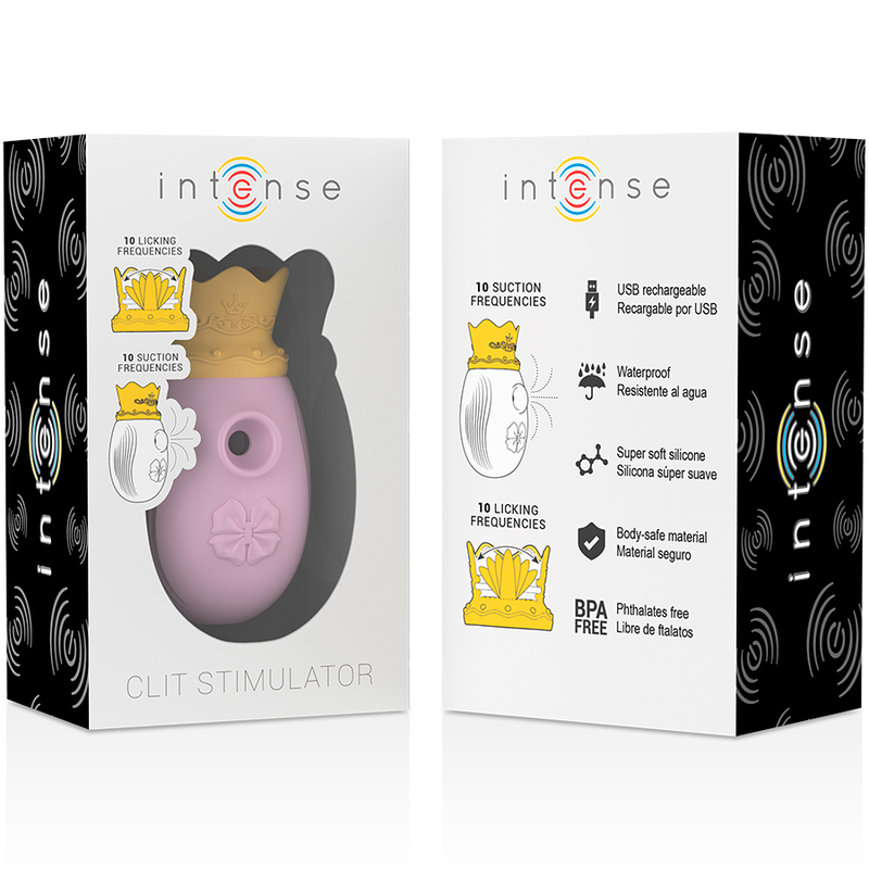 INTENSE - CLIT STIMULATOR 10 LICKING AND SUCTION FREQUENCIES - PINK INTENSE COUPLES TOYS - 8