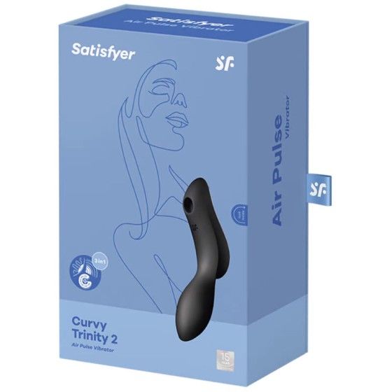 SATISFYER - CURVY TRINITY 2 AIR PULSE VIBRATOR BLACK SATISFYER AIR PULSE - 4