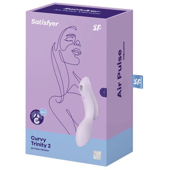 SATISFYER - CURVY TRINITY 2 AIR PULSE VIBRATOR PURPLE  - 4