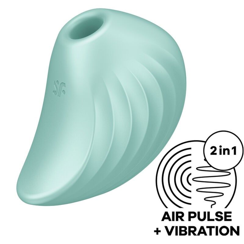 SATISFYER - PEARL DIVER AIR PULSE STIMULATOR & VIBRATOR GREEN  - 1