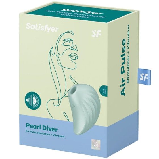 SATISFYER - PEARL DIVER AIR PULSE STIMULATOR & VIBRATOR GREEN  - 4