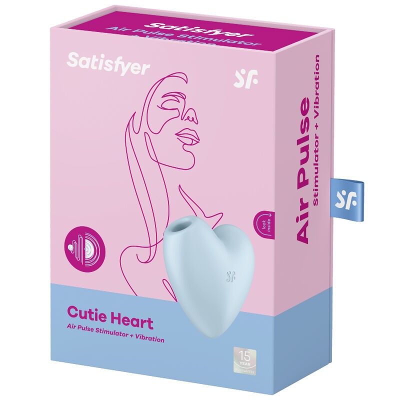SATISFYER - CUTIE HEART AIR PULSE STIMULATOR & VIBRATOR BLUE SATISFYER AIR PULSE - 4