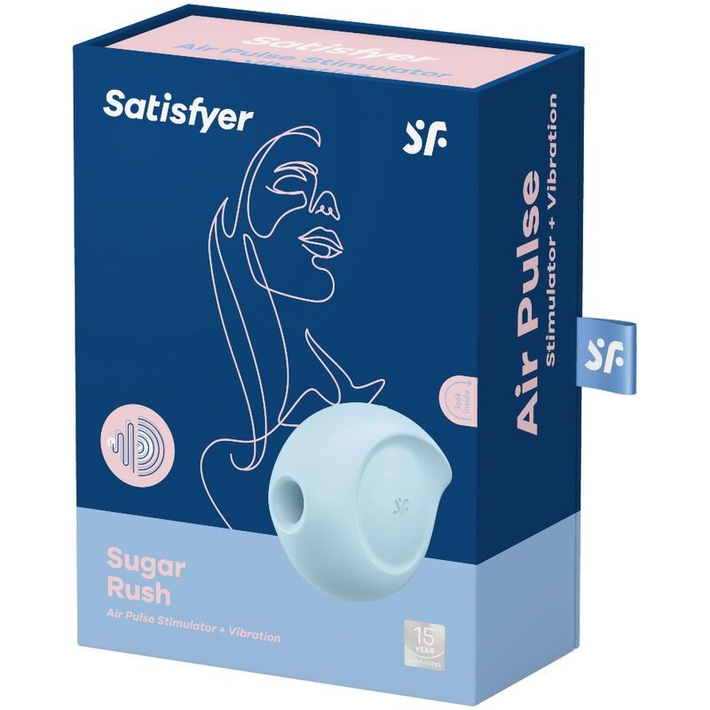 SATISFYER - SUGAR RUSH AIR PULSE STIMULATOR & VIBRATOR BLUE  - 4