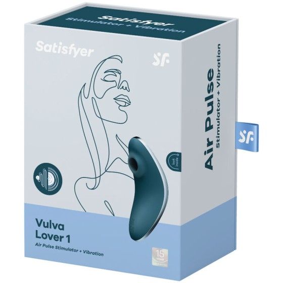 SATISFYER - VULVA LOVER 1 AIR PULSE STIMULATOR & VIBRATOR BLUE SATISFYER AIR PULSE - 4