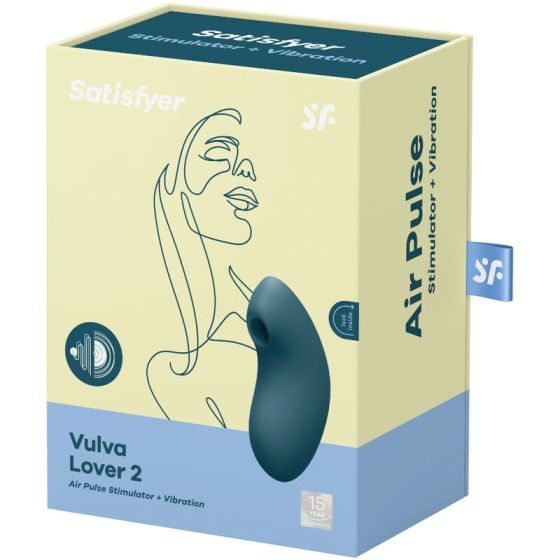SATISFYER - VULVA LOVER 2 AIR PULSE STIMULATOR & VIBRATOR BLUE SATISFYER AIR PULSE - 4