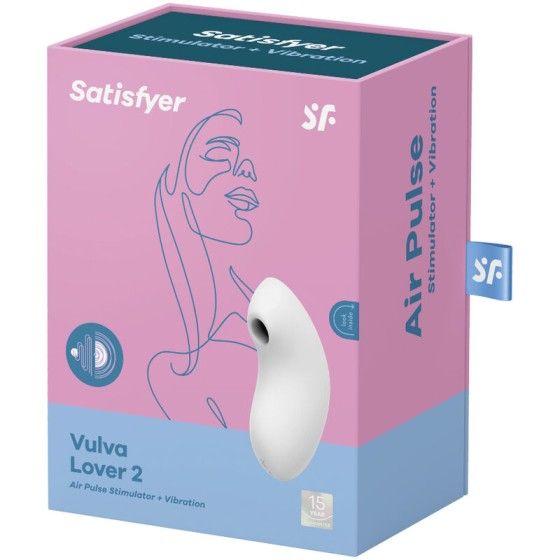 SATISFYER - VULVA LOVER 2 AIR PULSE STIMULATOR & VIBRATOR WHITE SATISFYER AIR PULSE - 4