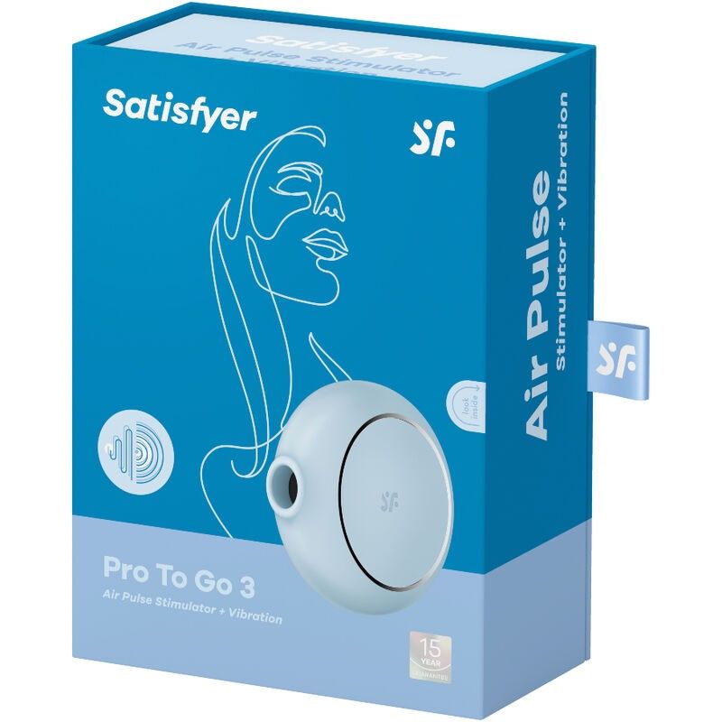 SATISFYER - PRO TO GO 3 DOUBLE AIR PULSE STIMULATOR & VIBRATOR BLUE SATISFYER AIR PULSE - 5