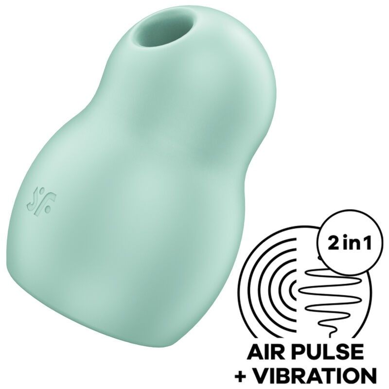 SATISFYER - PRO TO GO 1 DOUBLE AIR PULSE STIMULATOR & VIBRATOR GREEN SATISFYER AIR PULSE - 1
