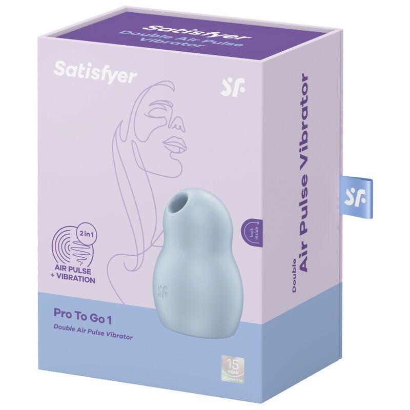 SATISFYER - PRO TO GO 1 DOUBLE AIR PULSE STIMULATOR & VIBRATOR BLUE SATISFYER AIR PULSE - 4