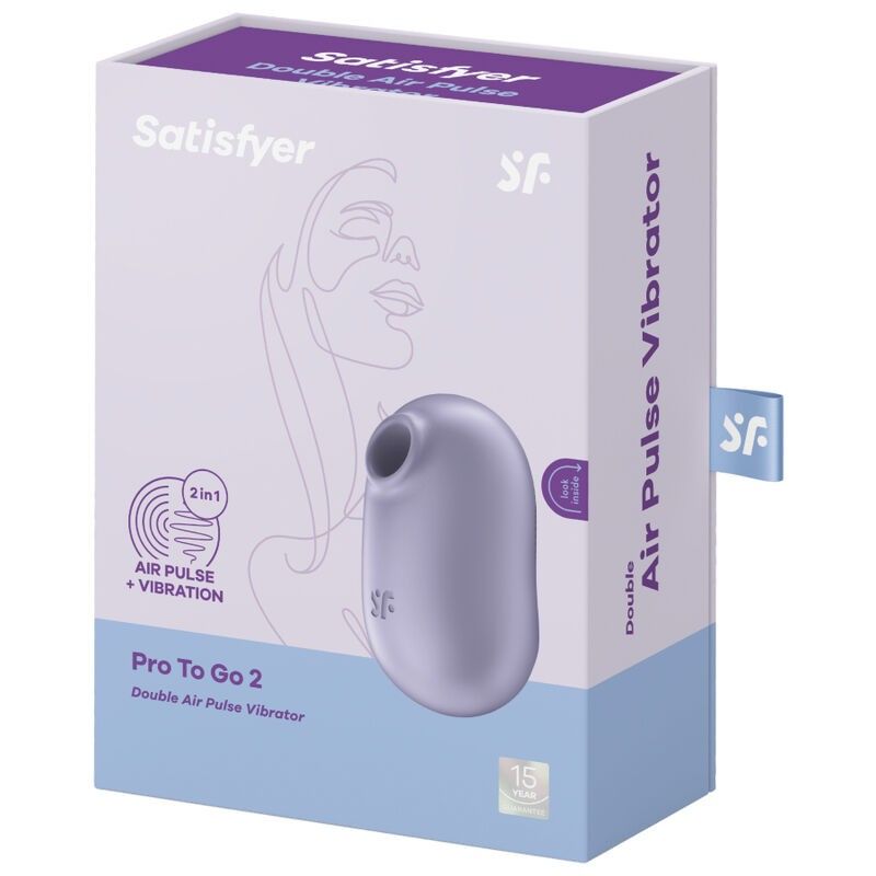 SATISFYER - PRO TO GO 2 DOUBLE AIR PULSE STIMULATOR & VIBRATOR VIOLET SATISFYER AIR PULSE - 5