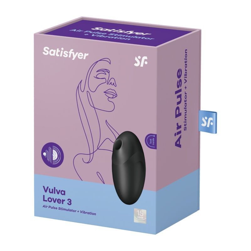 SATISFYER - VULVA LOVER 3 AIR PULSE STIMULATOR & VIBRATOR BLACK SATISFYER AIR PULSE - 4