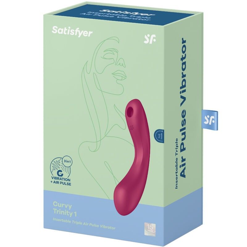 SATISFYER - CURVE TRINITY 1 AIR PULSE VIBRATION RED SATISFYER AIR PULSE - 10