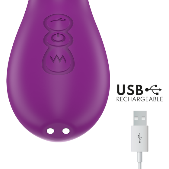 INTENSE - ATENEO RECHARGEABLE MULTIFUNCTION VIBRATOR 7 VIBRATIONS WITH SWINGING MOTION AND SUCKING PURPLE INTENSE FUN - 7