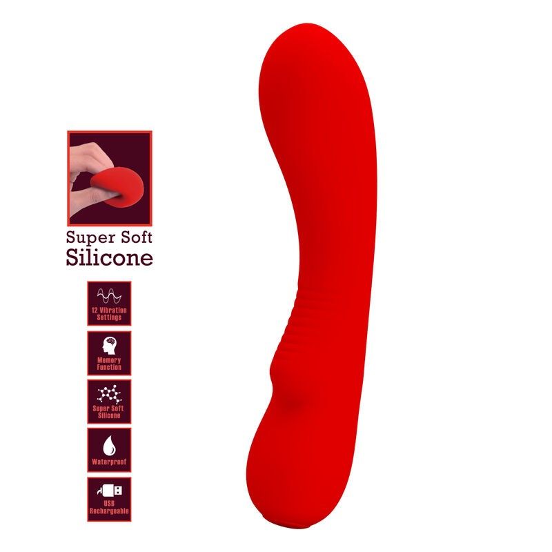 PRETTY LOVE - PRESCOTT RECHARGEABLE VIBRATOR RED PRETTY LOVE SMART - 7