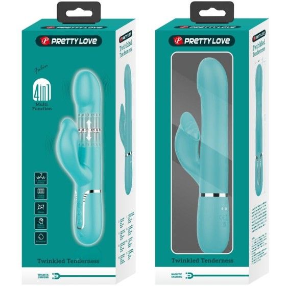 PRETTY LOVE - RABBIT VIBRATOR PEARLS AQUA GREEN PRETTY LOVE FLIRTATION - 10