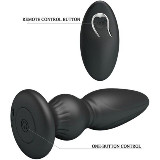 MR PLAY - POWERFUL VIBRATOR REMOTE CONTROL ANAL PLUG BLACK MR PLAY - 7