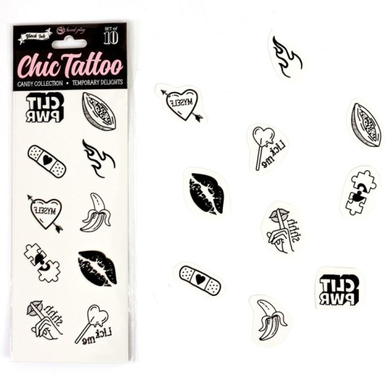 SECRET PLAY - SET OF 10 CANDY COLLECTION TEMPORARY TATTOOS SECRETPLAY - 1