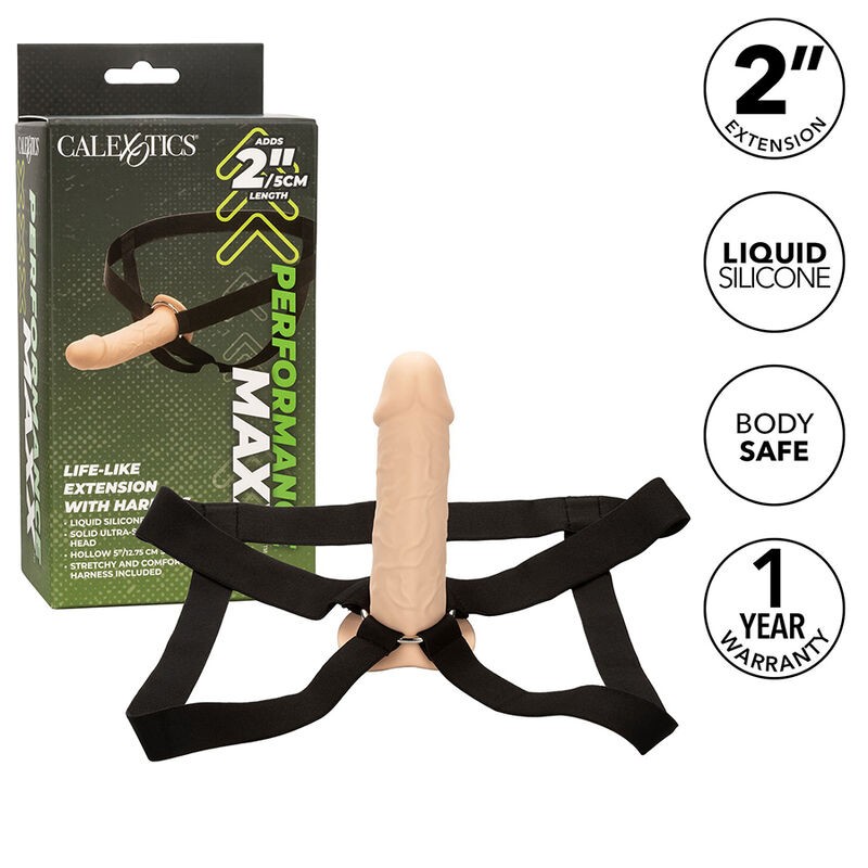 CALIFORNIA EXOTICS - PERFORMANCE MAXX LIFE-LIKE EXTENSION WITH HARNESS LIGHT SKIN CALIFORNIA EXOTICS - 2