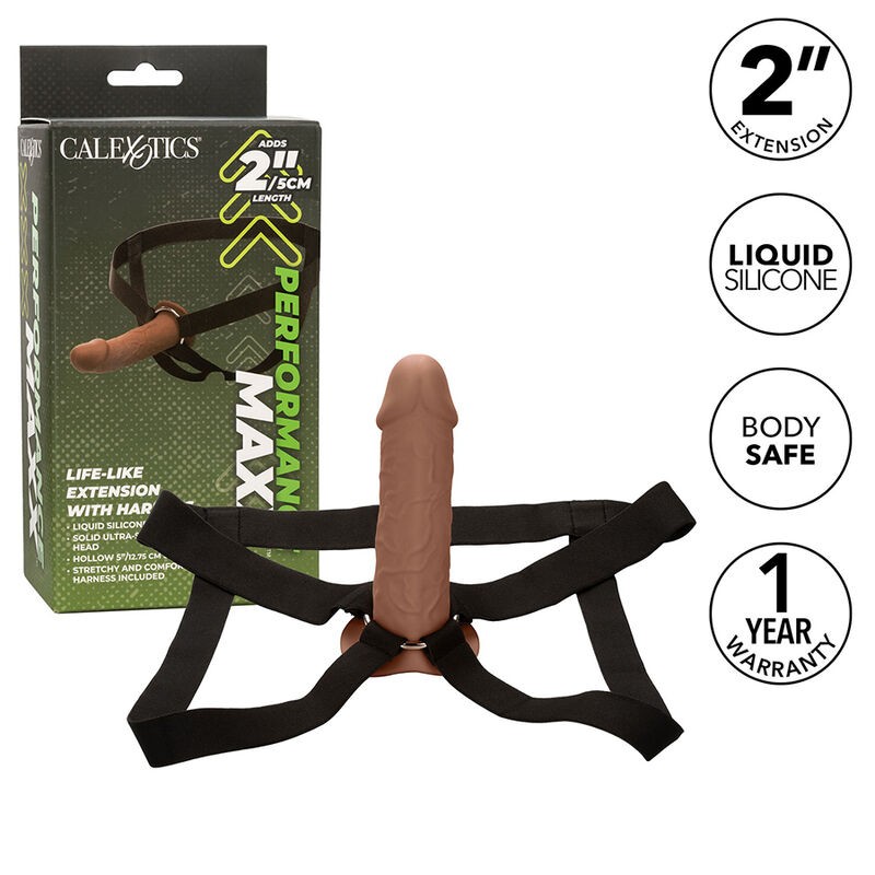 CALIFORNIA EXOTICS - PERFORMANCE MAXX LIFE-LIKE EXTENSION WITH HARNESS BROWN SKIN CALIFORNIA EXOTICS - 2