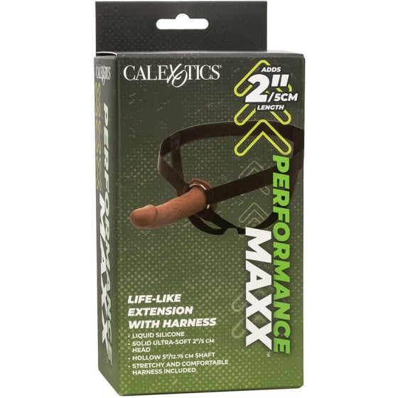 CALIFORNIA EXOTICS - PERFORMANCE MAXX LIFE-LIKE EXTENSION WITH HARNESS BROWN SKIN CALIFORNIA EXOTICS - 16