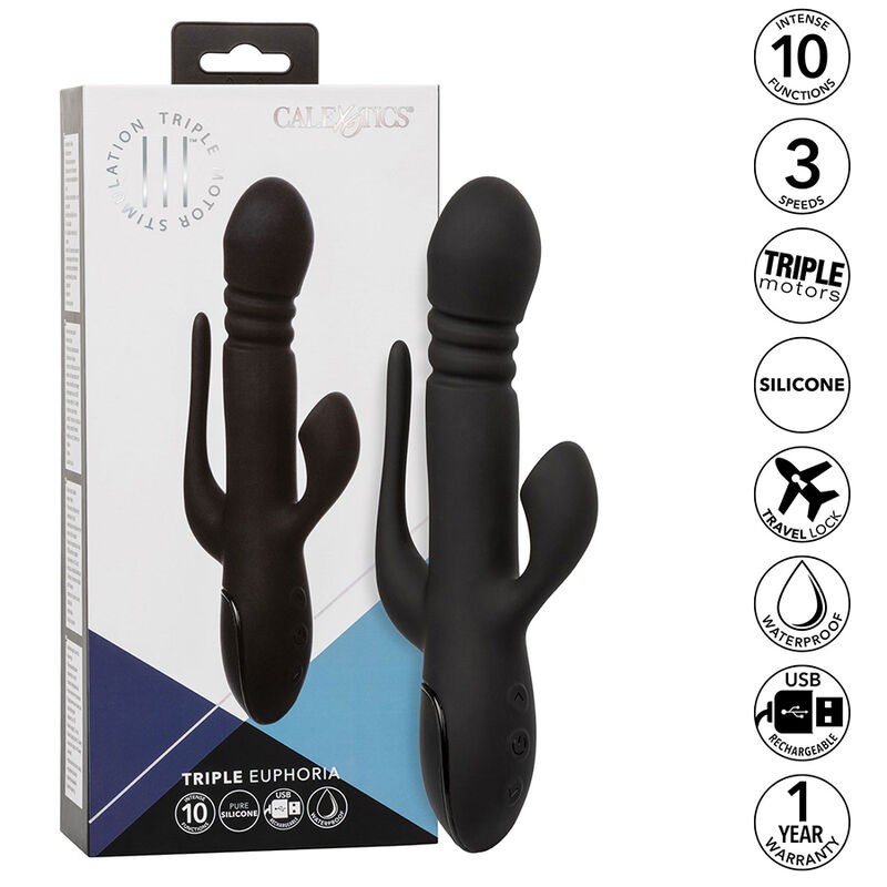 CALIFORNIA EXOTICS - VIBRATOR TRIPLE EUPHORIA BLACK CALIFORNIA EXOTICS - 2