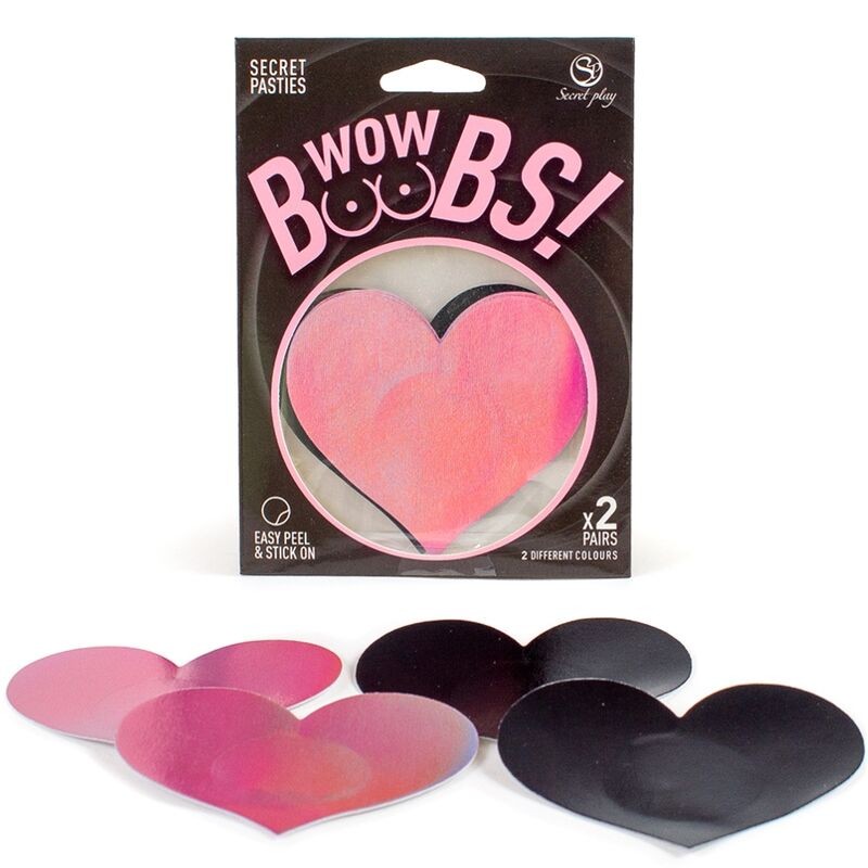 SECRET PLAY - WOW BOOBS! HEART NIPPLE COVERS SECRETPLAY 100% FETISH - 1