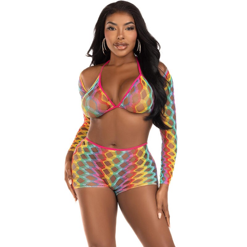 LEG AVENUE - THREE PIECE SET MULTICOLOR LEG AVENUE SETS - 1