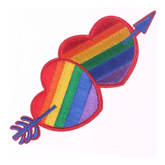 PRIDE - LGBT FLAG HEART PATCH PRIDE - 1