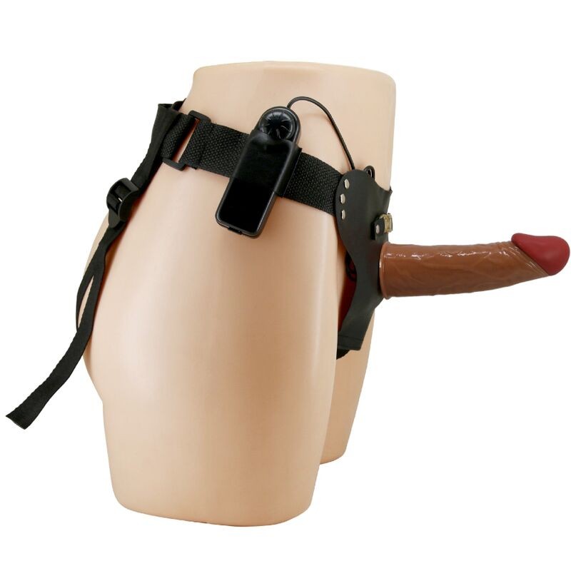 PRETTY LOVE - HARNESS BRIEFS STARKS MULTI-SPEED VIBRATION DILDO 17,5 CM LIGHT BROWN PRETTY LOVE - 2