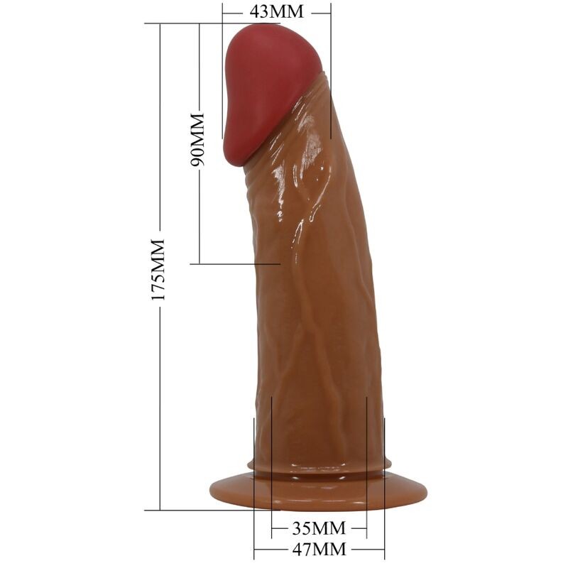 PRETTY LOVE - HARNESS BRIEFS STARKS MULTI-SPEED VIBRATION DILDO 17,5 CM LIGHT BROWN PRETTY LOVE - 6