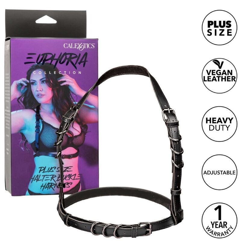 CALIFORNIA EXOTICS - EUPHORIA PLUS SIZE HALTER BUCKLE HARNESS BLACK CALIFORNIA EXOTICS - 2