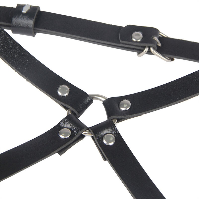 SUBBLIME - LEATHER WAIST AND LEG HARNESS BLACK ONE SIZE SUBBLIME FETISH - 5