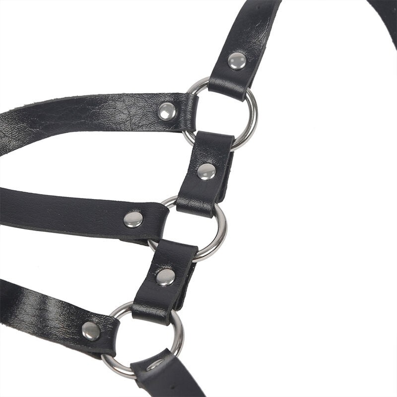 SUBBLIME - BODY HARNESS ADJUSTABLE STRAPS LEATHER BLACK ONE SIZE SUBBLIME FETISH - 5