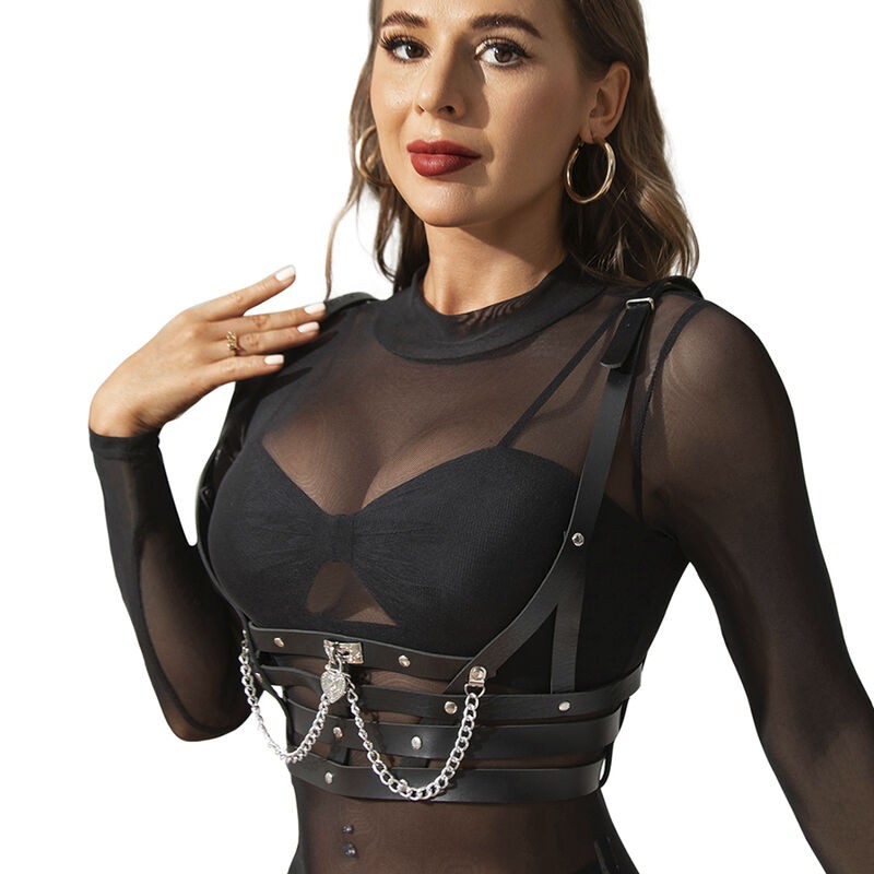 SUBBLIME - CORSET HARNESS WITH CHAINDETAIL ONE SIZE SUBBLIME FETISH - 2