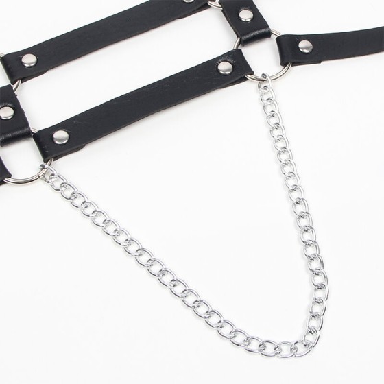 SUBBLIME - HARNESS WITH STRAPS AND CHAINDETAILS ONE SIZE SUBBLIME FETISH - 7