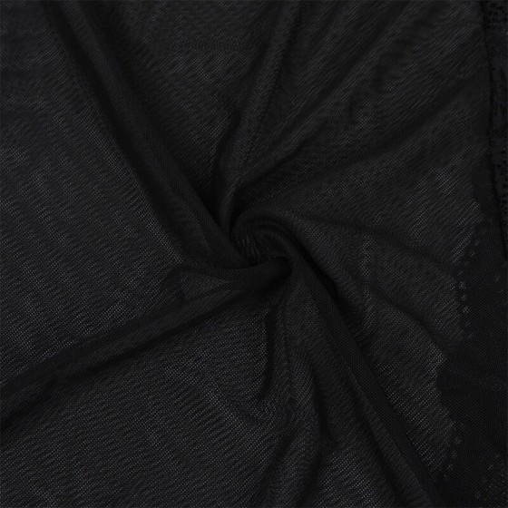 SUBBLIME - TRANSPARENT FABRIC ROBE WITH LACE DETAIL BLACK S/M SUBBLIME DRESSES - 10