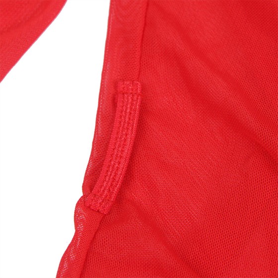 SUBBLIME - TRANSPARENT FABRIC ROBE WITH LACE DETAIL RED S/M SUBBLIME DRESSES - 9