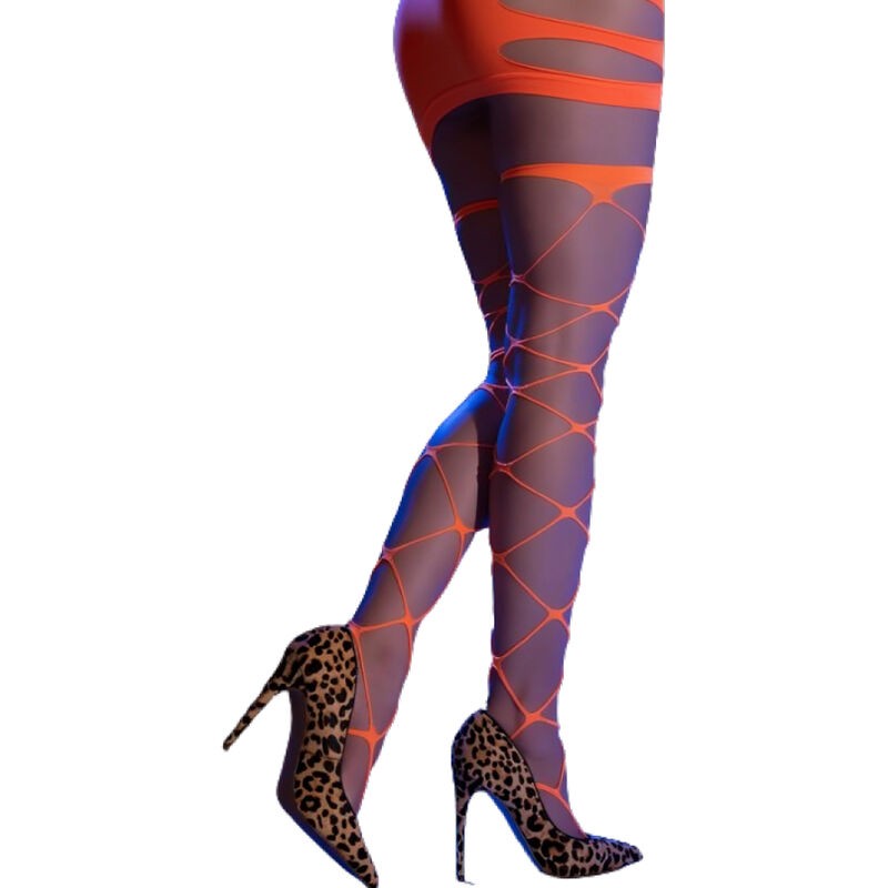 CHILIROSE - CR 4706 CABARET TIGHTS ORANGE S/M CHILIROSE ACCESORIES - 2