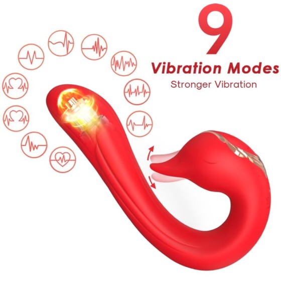 ARMONY - DELFIN VIBRATOR MULTIPOSITION & HEAT EFFECT RED
