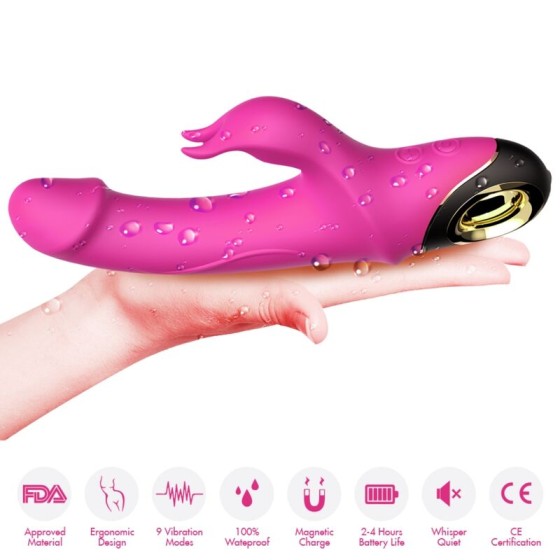 ARMONY - METEROR DILDO VIBRATOR RABBIT ROTATOR FUCHSIA ARMONY VIBRATORS - 3