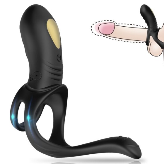 ARMONY - JOY JUMPER RING VIBRATOR FOR COUPLES & ANAL PLUG BLACK ARMONY FOR HIM - 1