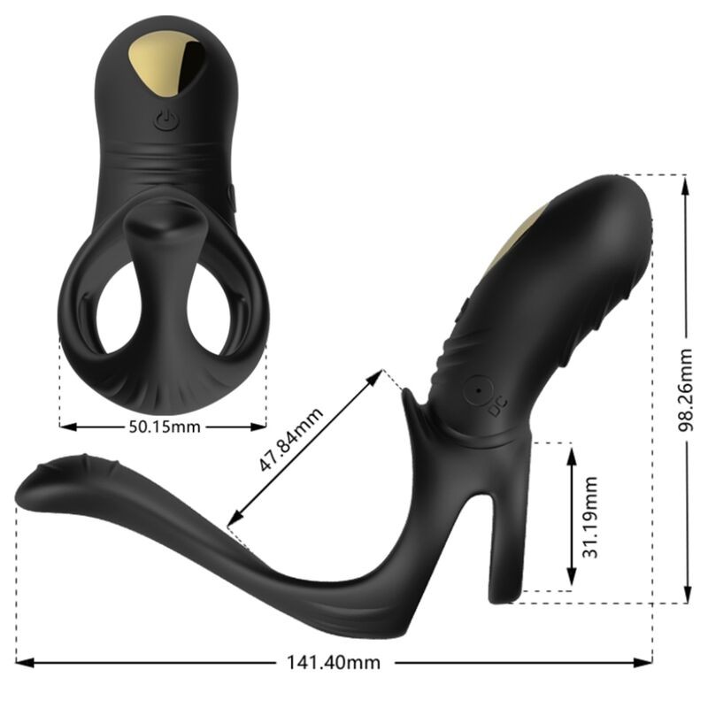 ARMONY - JOY JUMPER RING VIBRATOR FOR COUPLES & ANAL PLUG BLACK ARMONY FOR HIM - 2