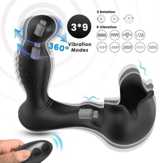 ARMONY - SURROUND VIBRATOR ANAL & STIMULATOR TESTICULOS REMOTE CONTROL BLACK ARMONY FOR HIM - 1