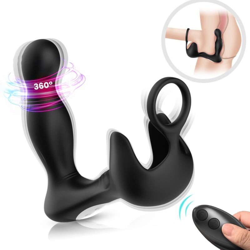 ARMONY - SURROUND VIBRATOR ANAL & STIMULATOR TESTICULOS & RING REMOTE CONTROL BLACK ARMONY FOR HIM - 1