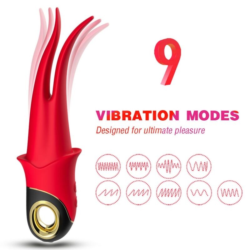 ARMONY - SHADOW VIBRATOR DOUBLE-HEAD TEASING RED ARMONY VIBRATORS - 1