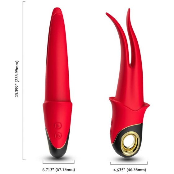 ARMONY - SHADOW VIBRATOR DOUBLE-HEAD TEASING RED ARMONY VIBRATORS - 3