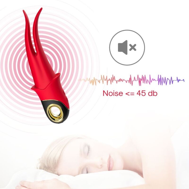 ARMONY - SHADOW VIBRATOR DOUBLE-HEAD TEASING RED ARMONY VIBRATORS - 5