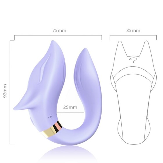 ARMONY - FOX VIBRATOR FOR COUPLES REMOTE CONTROL PURPLE ARMONY FOR COUPLES - 3