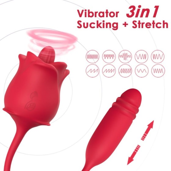 ARMONY - ROSE 3 IN 1, STIMULATOR, SUCTION AND UP&DOWN WITH RED TAIL ARMONY STIMULATORS - 1